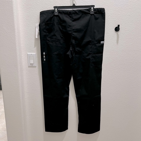 NWT White Swan Fundamentals Unisex Black Drawstring Scrub Pants - Size S - Picture 3 of 5